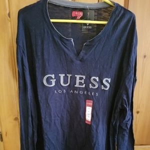 New Navy Blue Guess Long sleeve Shirt Sz.XXL